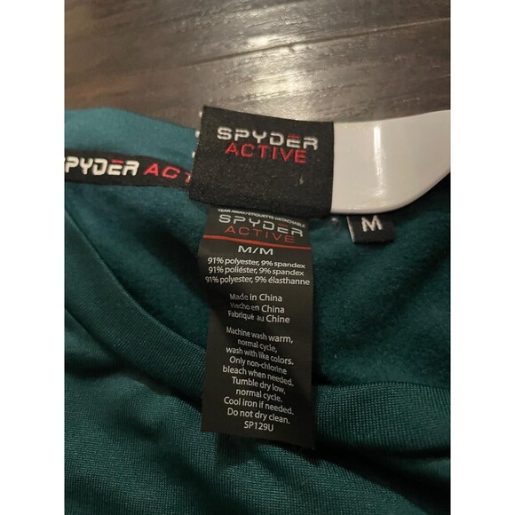 Spyder Active Shirt Sz M Long Sleeve Outdoors Layer Warm Teal Women’s Top - Picture 4 of 5